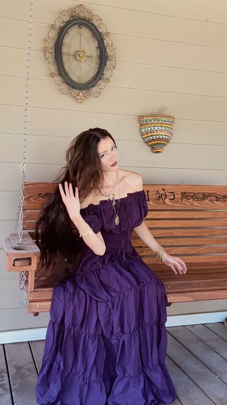 Elegant Dark Purple Off-the-Shoulder Waist A-Line Long Prom Dress Evening Dress