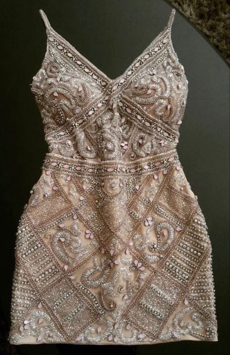 Retro Gorgeous Silver Blue Deep V Strap Beaded Embroidery Short Birthday Party Homecoming Dress