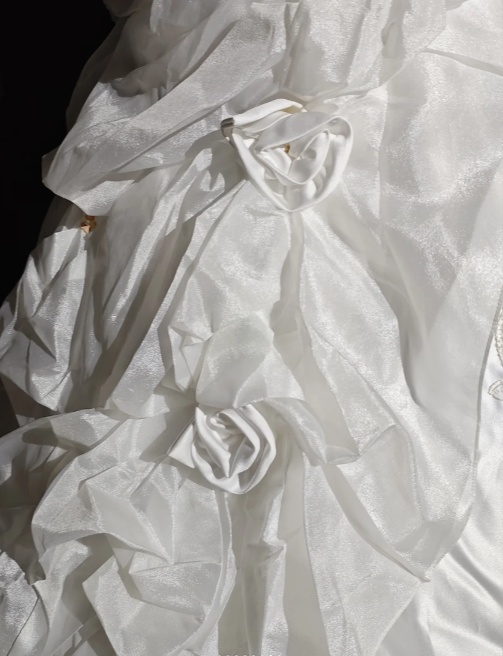 Vintage White Ball Gown Off The Shoulder Satin Pleated Appliques Beaded Birthday Quinceanera Dress