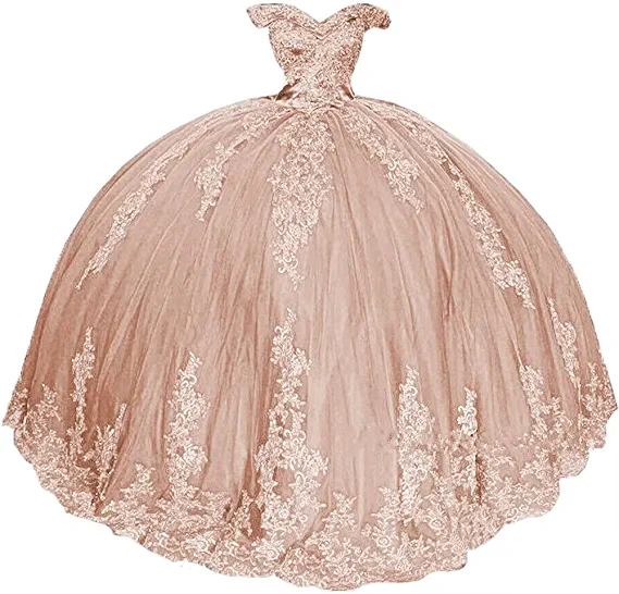 Off The Shoulder Ball Gown Satin Princess Dress With Lace Back With Big Bow