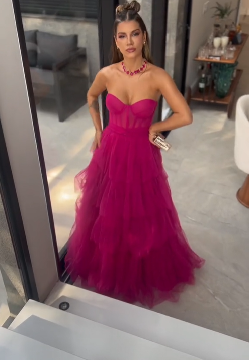 Sweetheart Neckline A-line Tulle Prom Dress,Formal Dress
