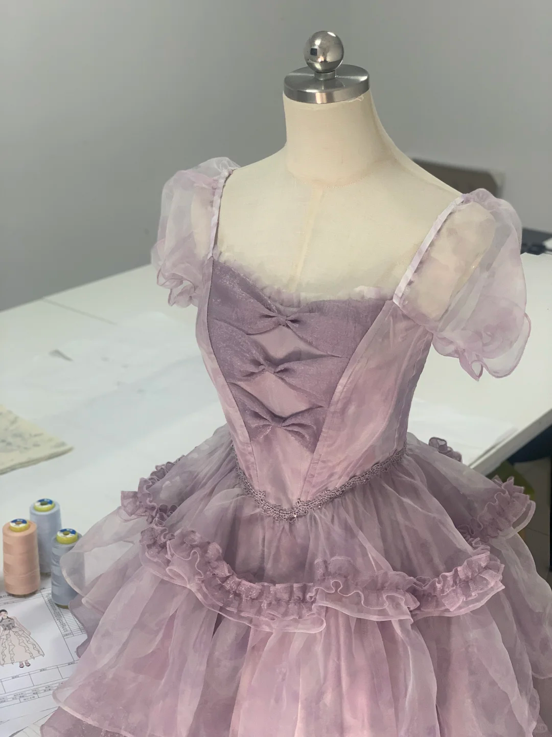 Sweet Lavender Organza Layered A Line Short Birthday Dress Homecoming Dress