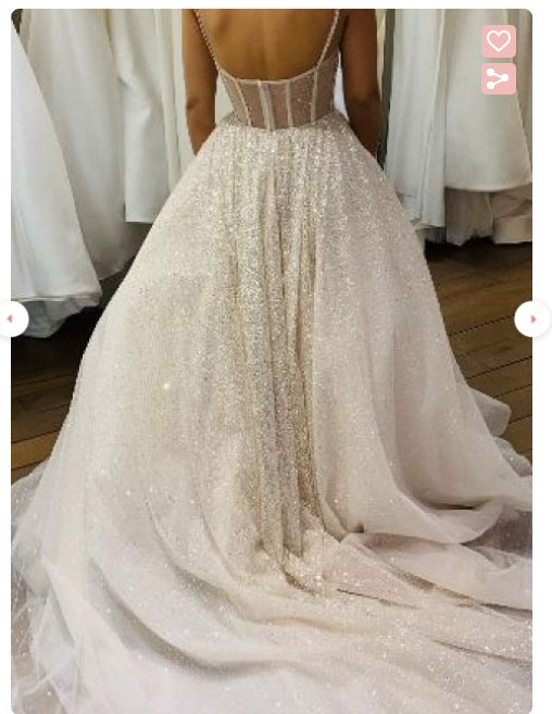 Glitter Beach Wedding Dresses Spaghetti Straps A-Line Bridal Gowns Open Back Long Simple Prom Dress