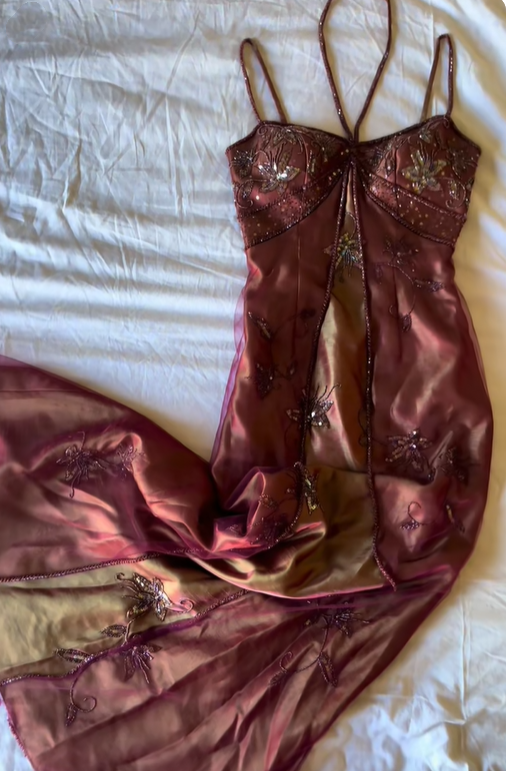 Retro Spaghetti Straps Tulle Satin Beaded Mermaid Long Wedding Guest Dress Evening Dress
