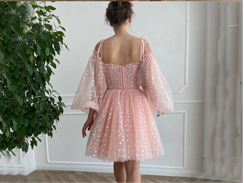 pink homecoming dresses tulle sweetheart Homecoming Dress