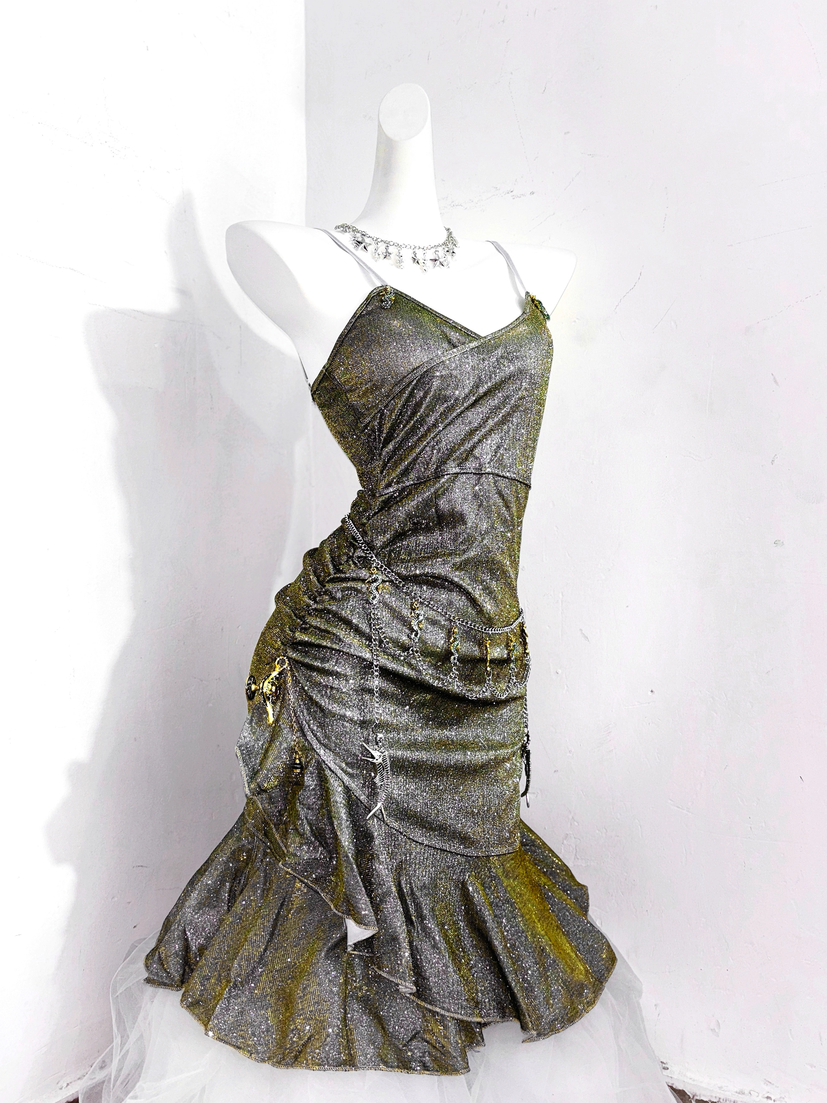 Vintage Green Spaghetti Straps Ruffle Short Homecoming Dress Birthday Outfits