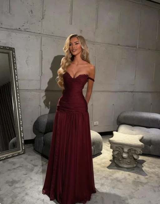 Elegant Mint Green A-line Off-shoulder Chiffon Long Prom Dress Evening Dress Bridesmaid Dress