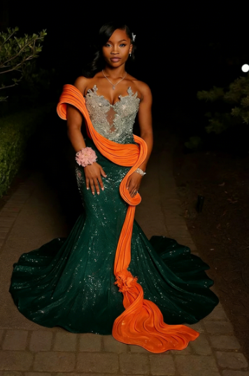 Luxurious Mint Green Mermaid Strapless Sequined Prom Dress Evening Dress