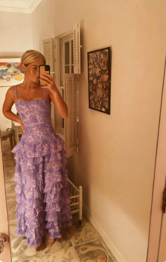 Popular Spaghetti Straps Floor Length Prom Dress New Fashion Tiered Evening Dress
