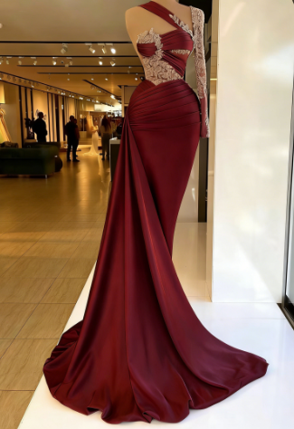Lace prom dresses, evening dresses, custom make prom dress, arabic prom dress, new arrival evening dresses, fashion evening gowns, elegant prom dress