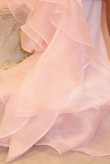 Sexy Pink Halter Neck Multi-Layer Ruffle High Slit Long Prom Dress Evening Dress