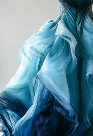 Vintage Ombre Blue Tulle Off The Shoulder Evening Dress,Formal Birthday Ball Gown