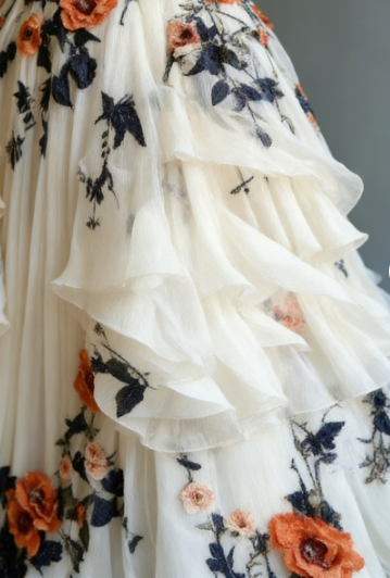 Unique Chiffon Appliques Prom Dress Long Party Evening Dress