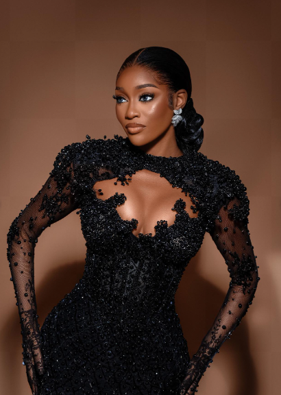 Gorgeous Black Mermaid Beaded Feathers Evening Gown,Formal Prom Party Dress