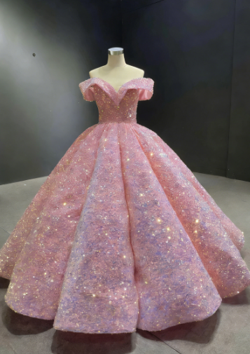 Burgundy Quinceanera Dress Off The Shoulder Sequins Ball Gown Sweet 16 Dress