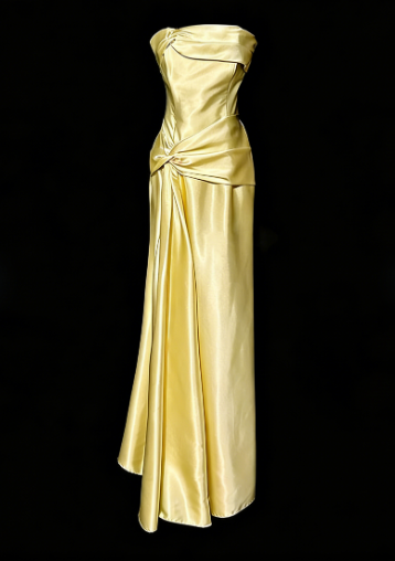 Simple Green Strapless Satin Prom Dress,Long Party Evening Dress