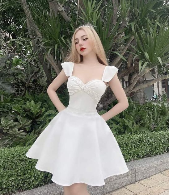 White cocktail dress party dress Homecoming Dress