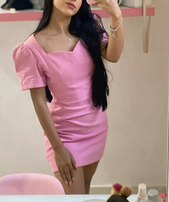 Pink Sheath Short Prom Dress,Pink Homecoming Dress