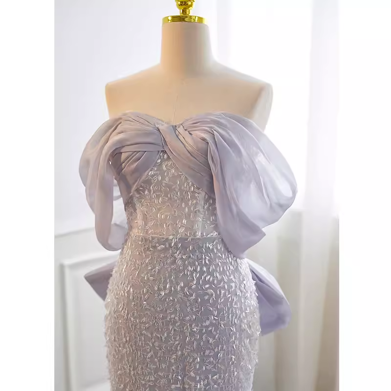 Sparkly Mermaid Blue Sequin Long Prom Dress