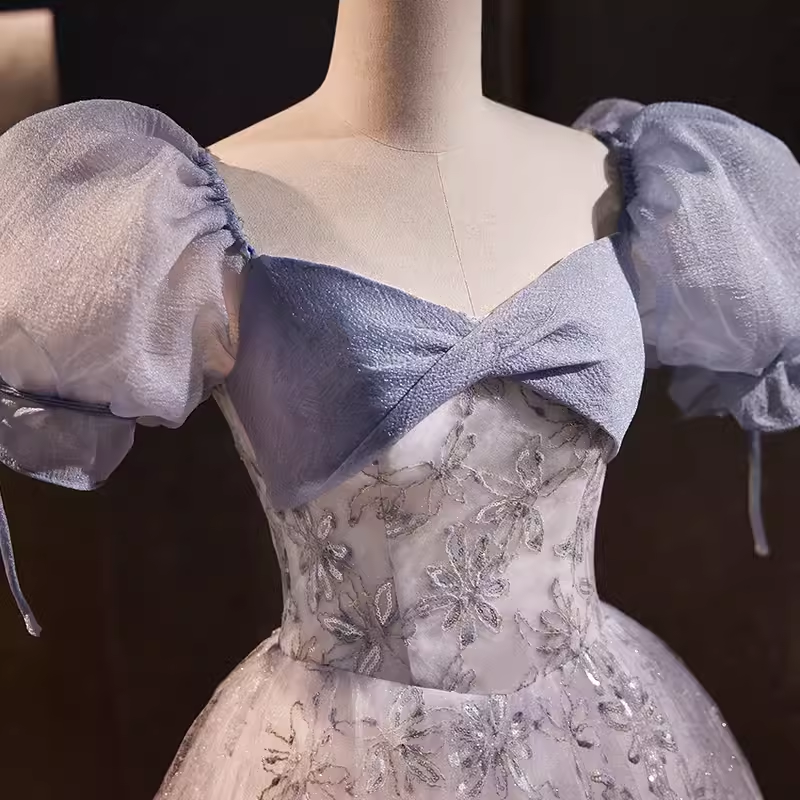 Vintage Ball Gown Sequin Blue Sweet 16 Dresses