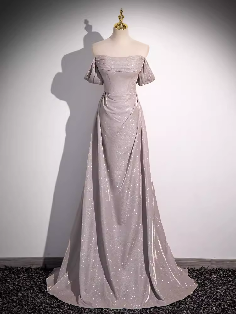Sexy Sheath Strapless Sequin Long Prom Dress