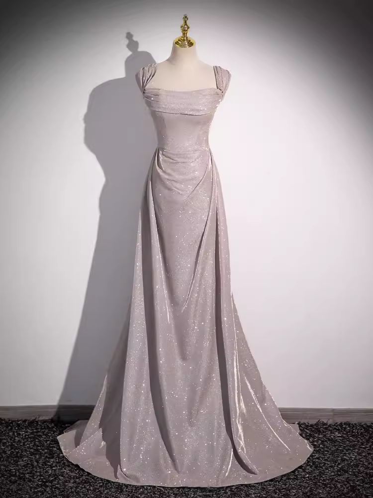 Sexy Sheath Strapless Sequin Long Prom Dress
