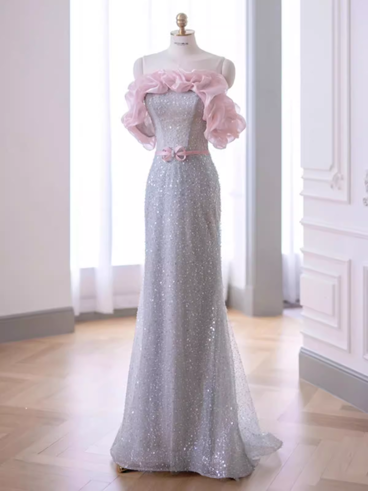 Mermaid Strapless Sequin Long Prom Dress