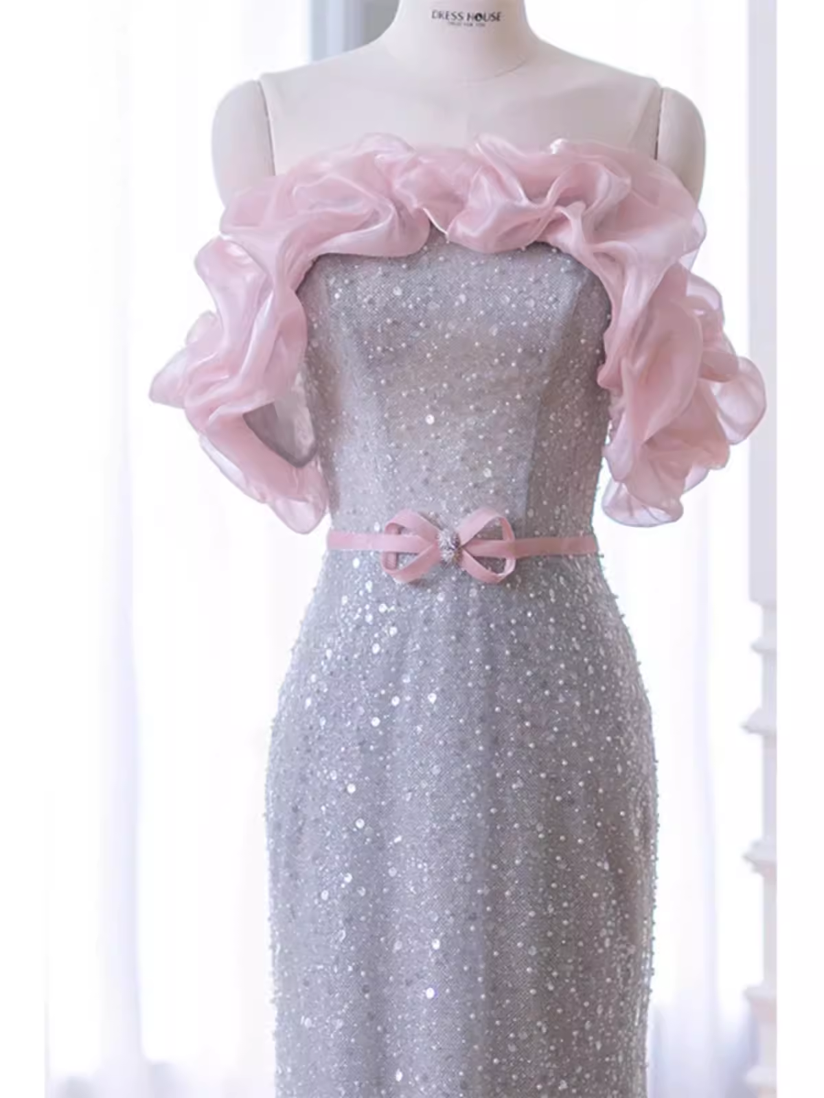 Mermaid Strapless Sequin Long Prom Dress