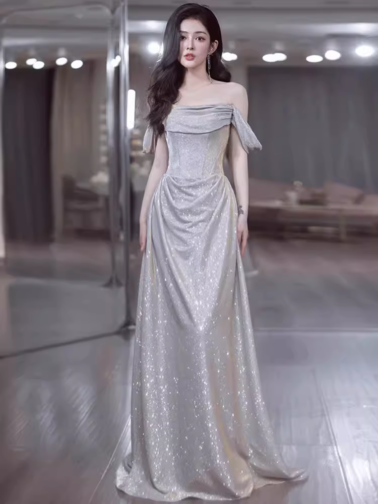 Mermaid Off The Shoulder Sequin Long Prom Dress