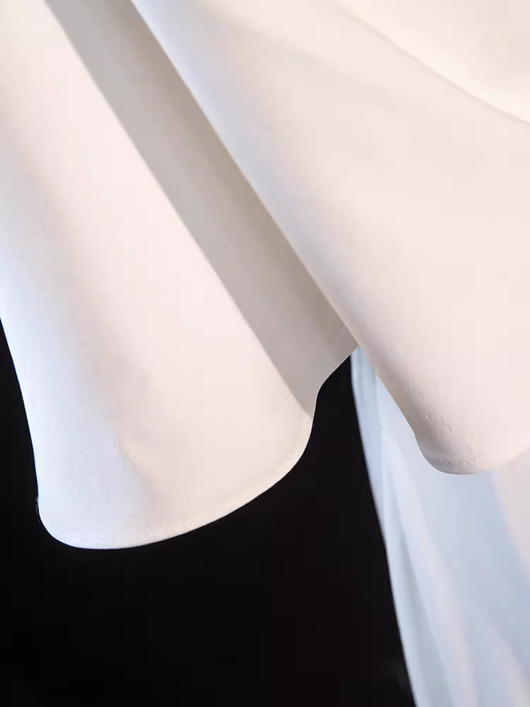 Sexy A line Short Sleeves Lace White Long Prom Dress
