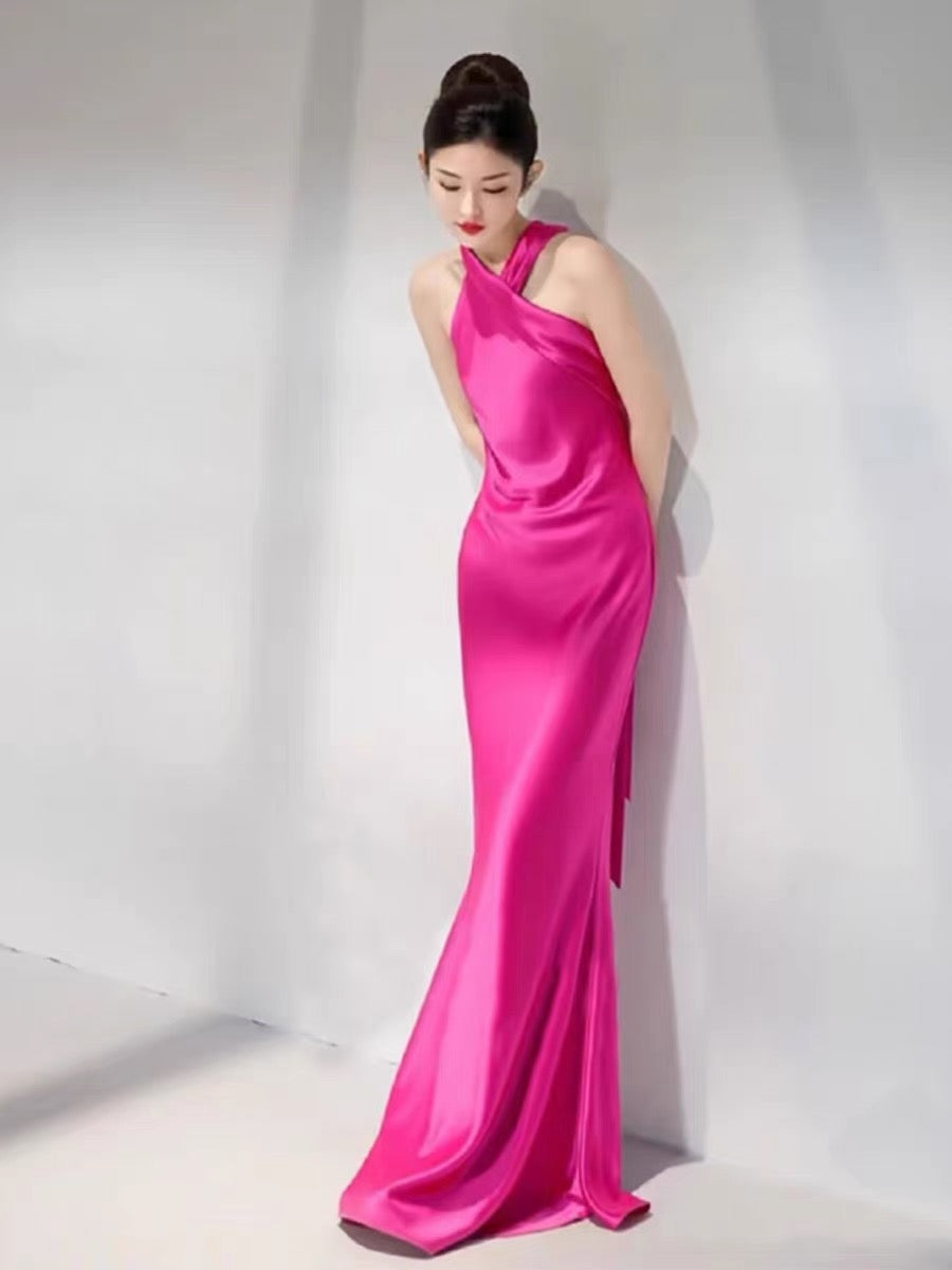 Sexy Mermaid High Neckline Long Prom Dress Wedding Guest Dresses