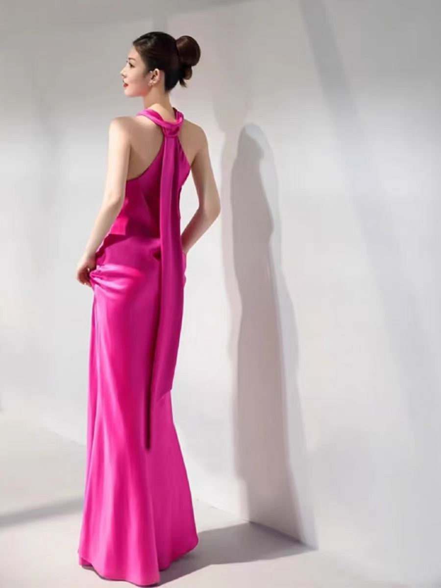 Sexy Mermaid High Neckline Long Prom Dress Wedding Guest Dresses