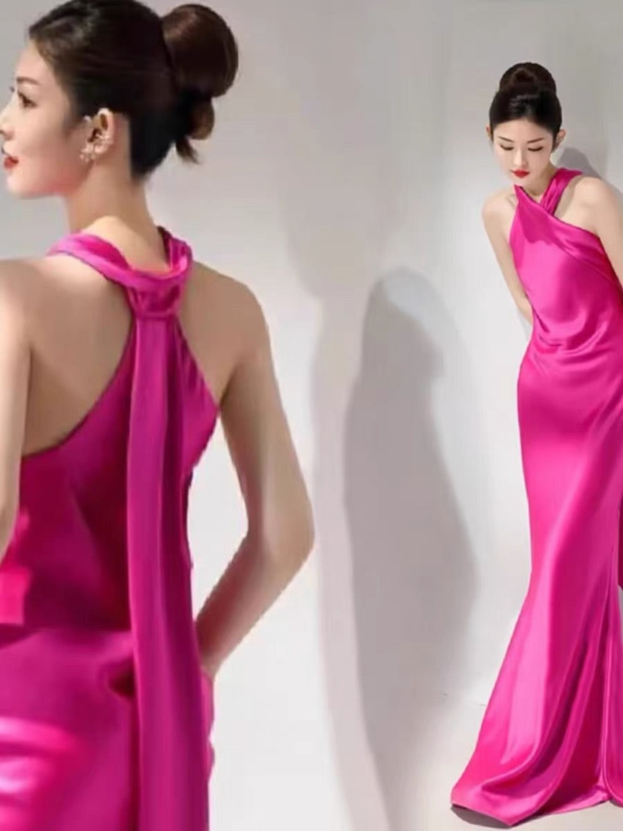 Sexy Mermaid High Neckline Long Prom Dress Wedding Guest Dresses