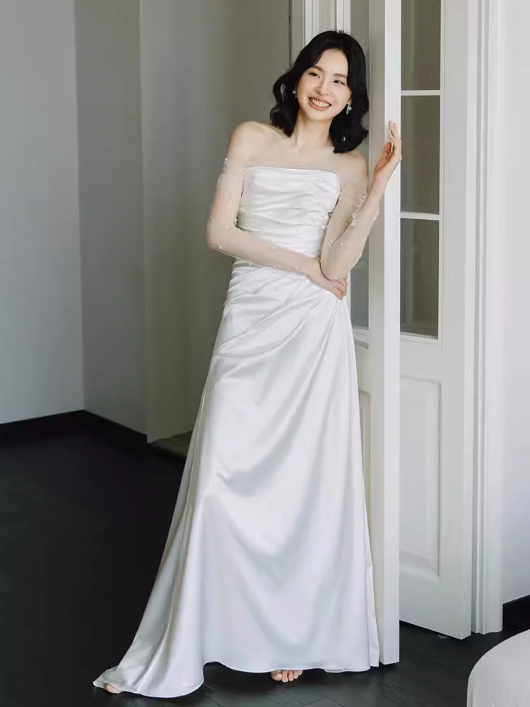 Simple Mermaid Sleeveless Long Prom Dress