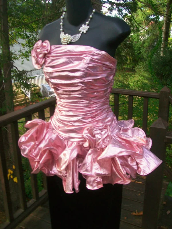 Classy Strapless Hot Pink Pleated Short Prom Dress Formal Homecoming Dress
