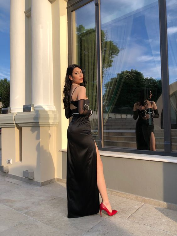 Sexy Black Prom Dress,Black Evening Dress