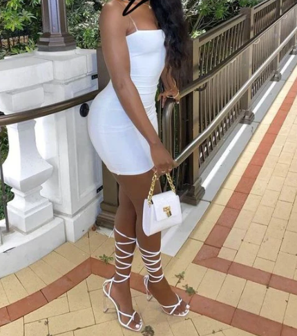 Elegant White Tight Black Girl Homecoming Dress Graduation Dresses Birthday