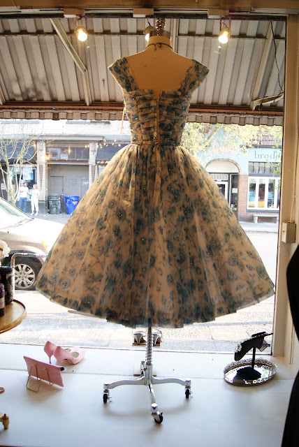 Vintage Sleeveless Party Dress Blue Floar Homecoming Dress