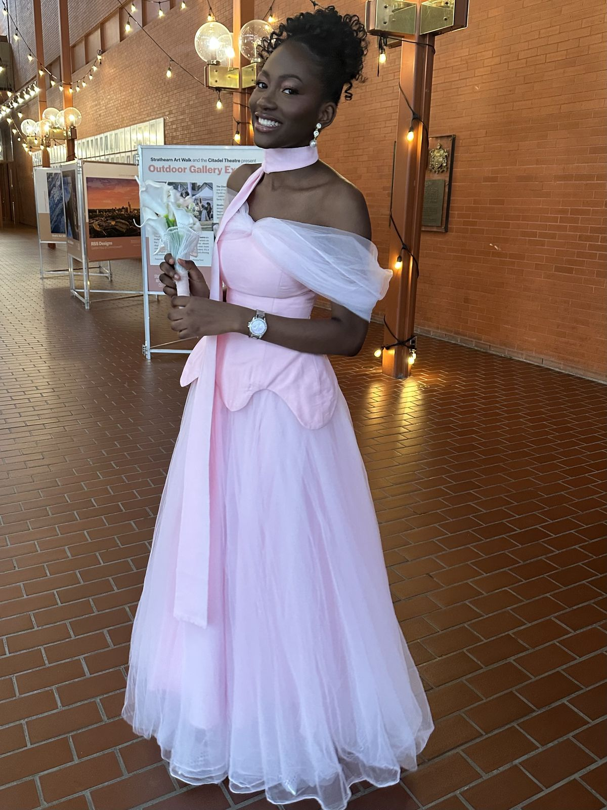 Sweet Off The Shoulder Pink Tulle Satin A Line Long Wedding Guest Dress Formal Bridesmaid Dress