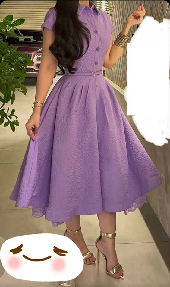 Purple A-line Party Dress, Purple Party Gown