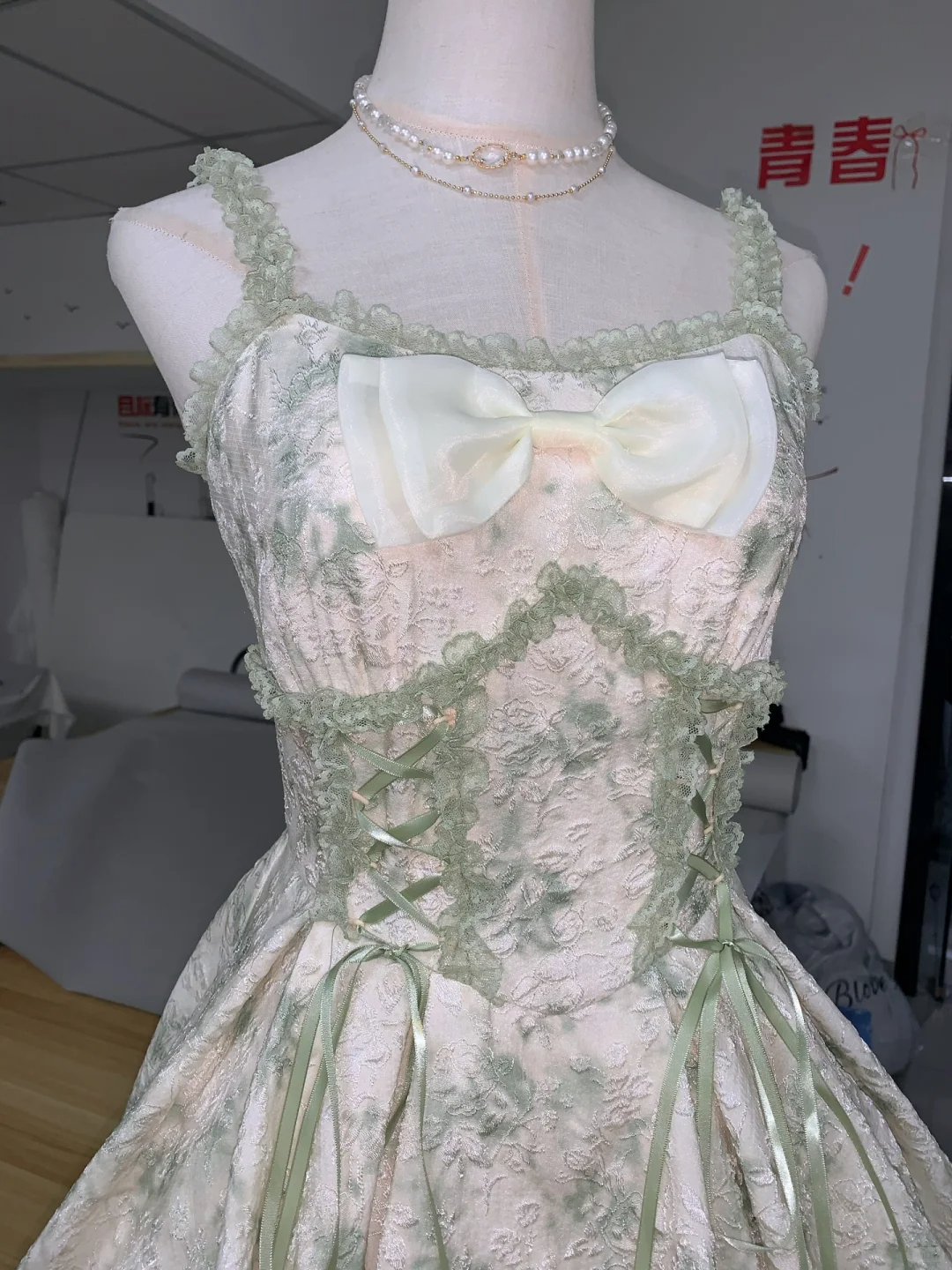 Pretty Pastel Green Spaghetti Straps Lace Print Floral A Line Homecoming Dress 16th Birthday Outfits