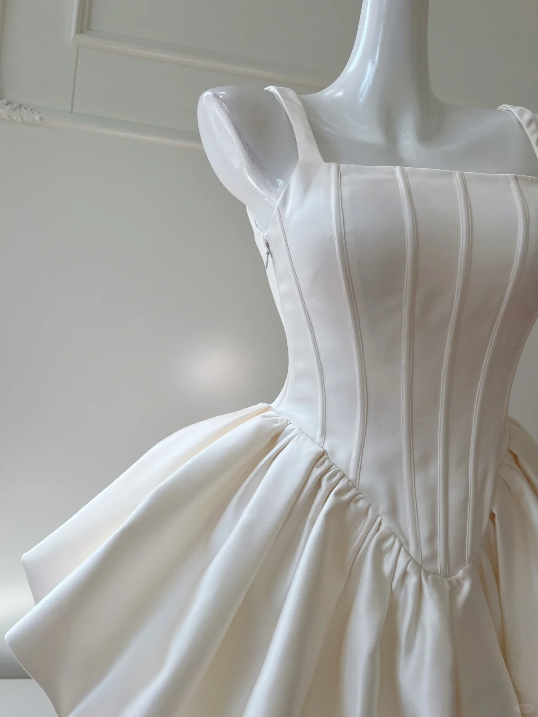 Simple White Satin A Line Homecoming Dress Short Birthday Dress
