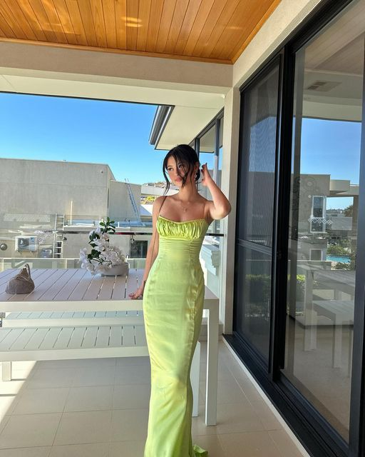 Classy Green Sheath/Column Prom Dress,Green Evening Dress