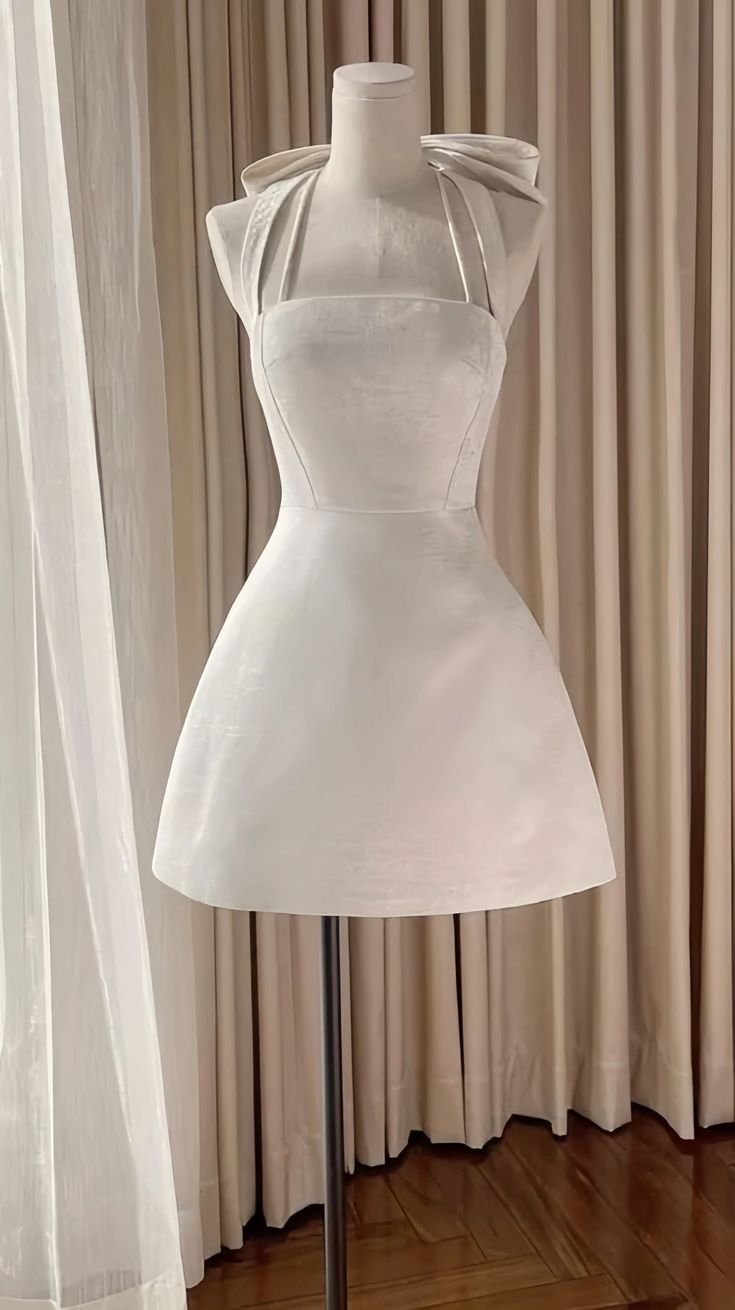 Elegant Halter A Line Short Prom Dress Formal 8th Grade Homecoming Dress