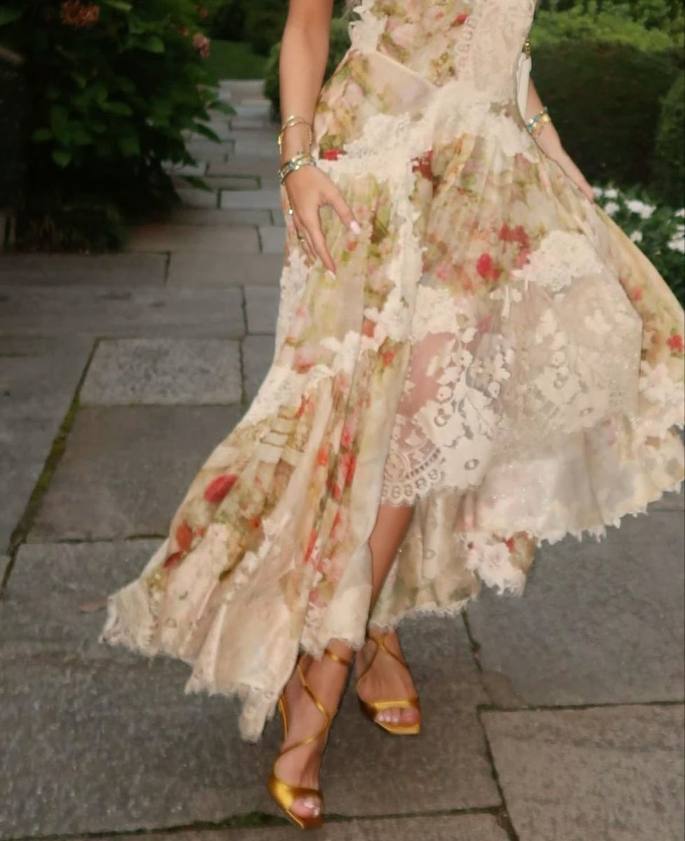Vintage Halter V Neck Chiffon Print Floral Lace Prom Dress Mermaid Long Party Dress