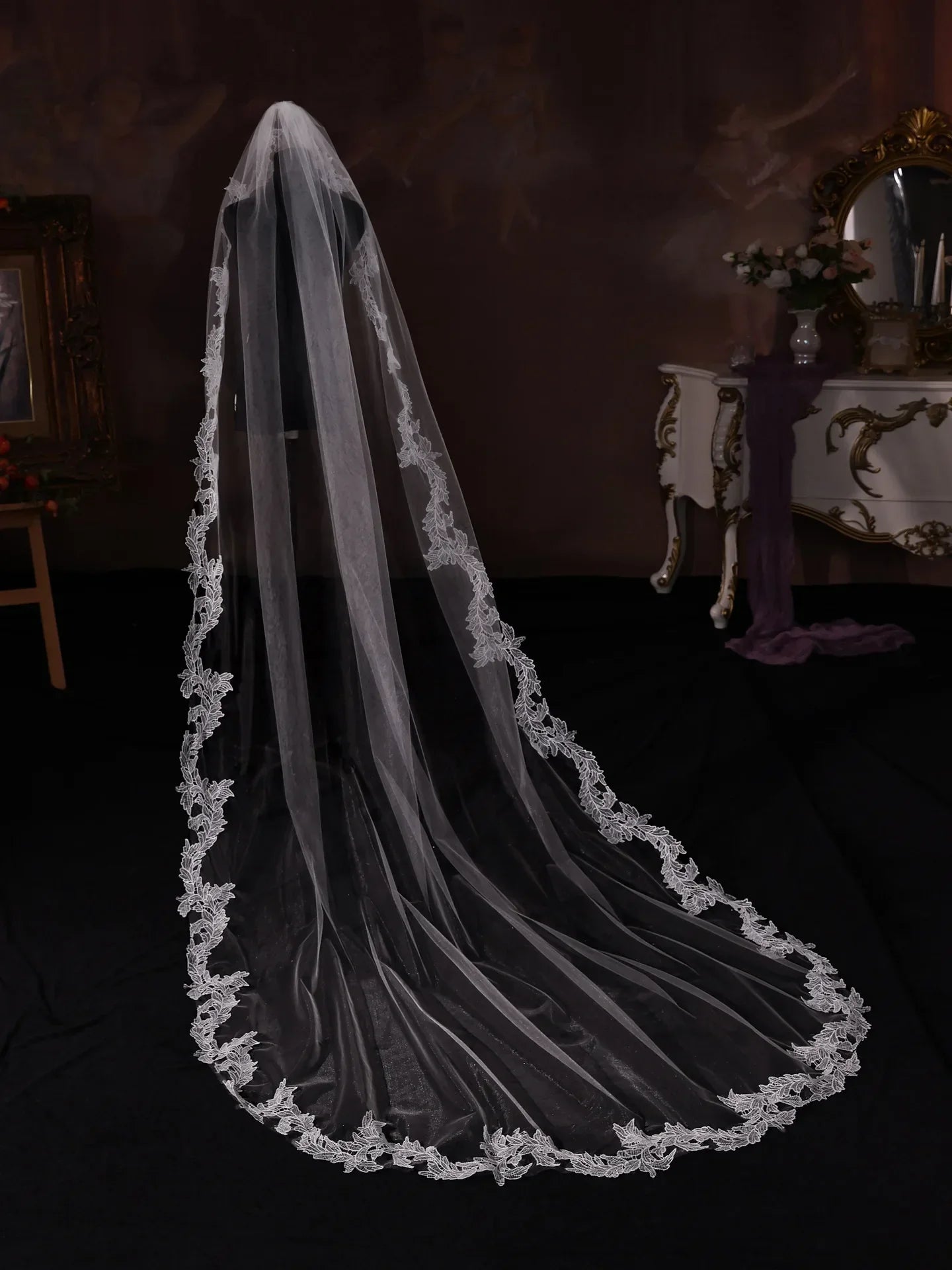 270cm White Bridal Veil Long Wedding Veils For Brides Evening Dinner Party Dress Women Girl Gifts Hair Accessories Jewelry