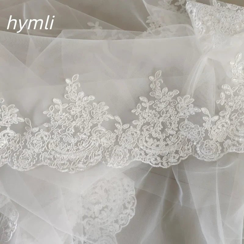 118" Long ,102" Wide One Layer Mantilla Veil , Wedding Veil , Bridal Veil, Lace Veil With Metal Comb