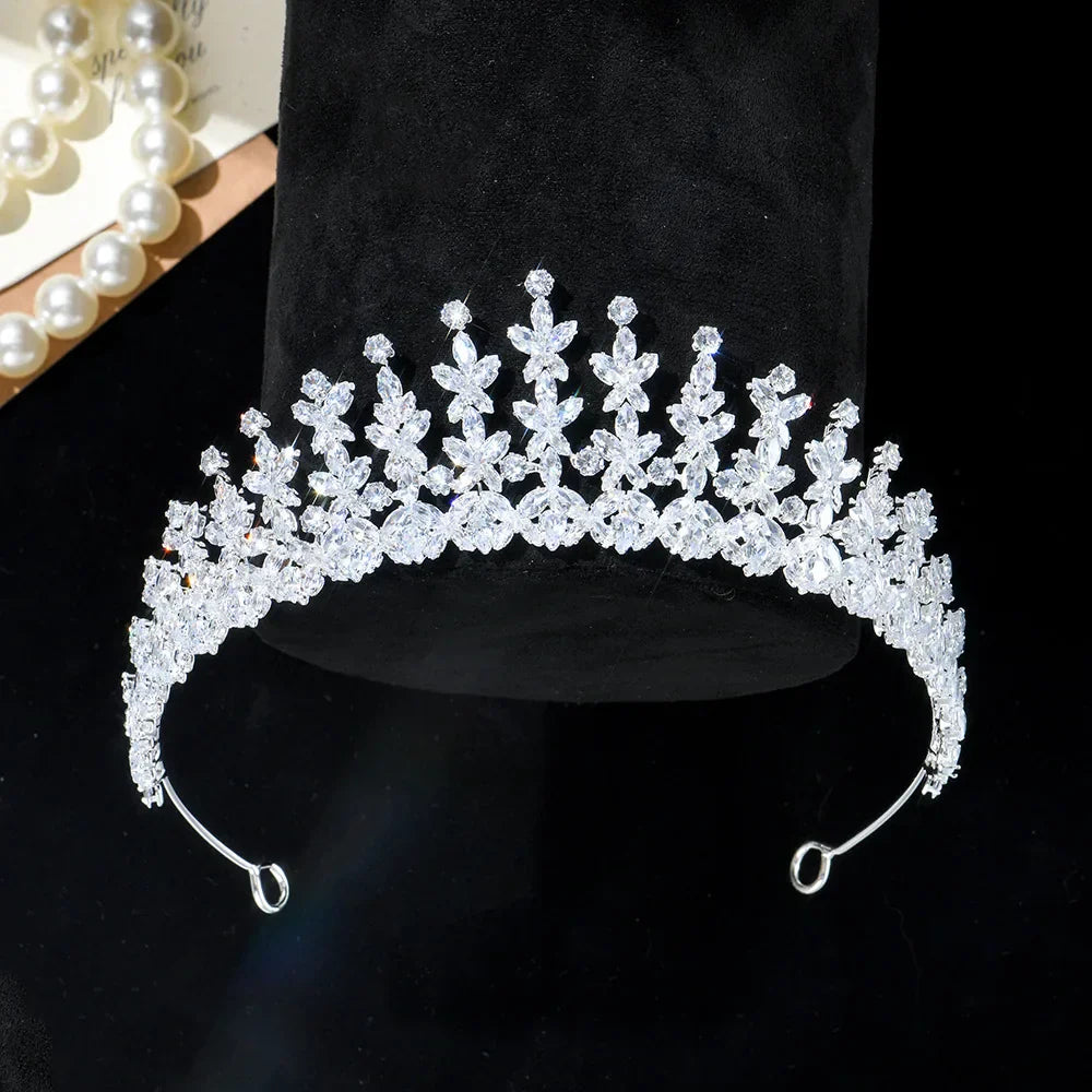 AAA Zircon Tiaras and Crowns CZ Zirconia Diadem For Brides Women Prom Pageant Headband Wedding Accessories Bridal Hair Jewelry 6