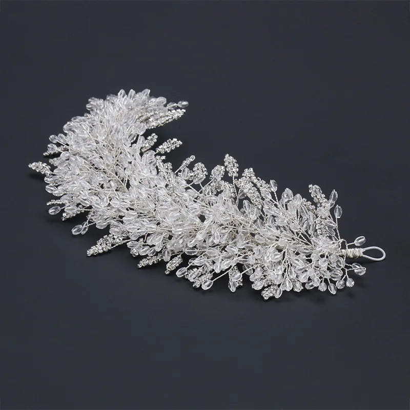 Luxury Bridal Headband For Wedding Hair Jewelry Accessories Pearl Crystal Headband For Bride Tiara Hair Piece Wedding Headdress
