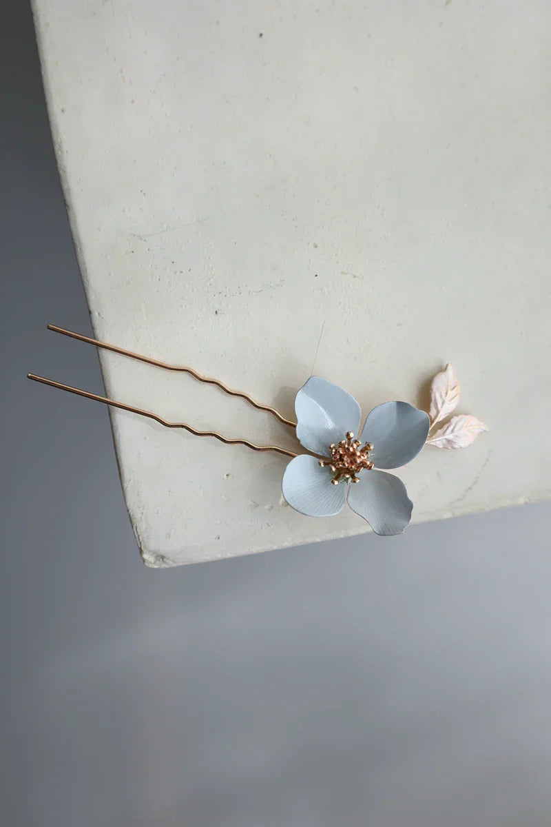 Wedding Accessories Blue Flower Hair Comb Pin Clip Leaf Hairpins For Brides Bridesmaids Women Headpiece Headband Bridal Jewelry c